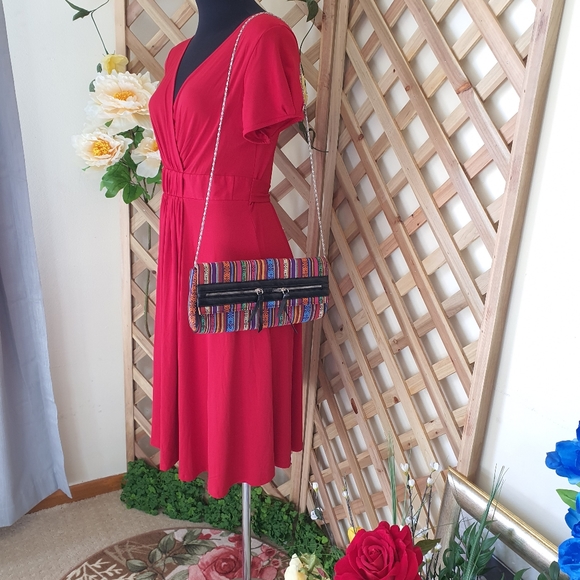 LONDON REBEL Multicolour Woven Clutch Bag - Picture 4 of 16